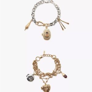 ZARA TWO-PACK OF LOCKET CHARMS BRACELETS  NWT